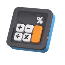 3D illustration of a calculator
